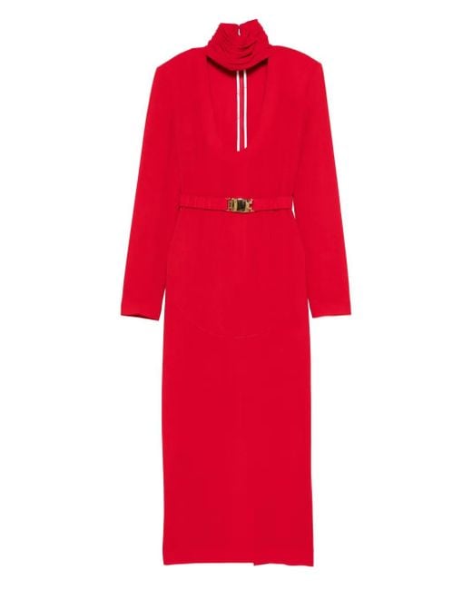 ROWEN ROSE Red Maxikleid mit Gürtel