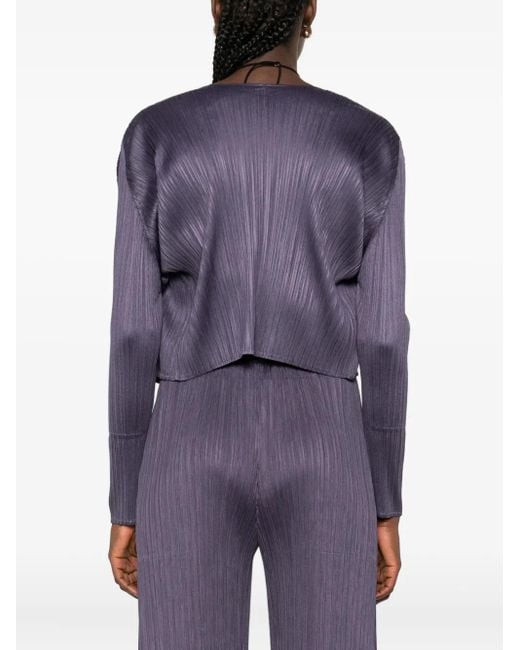 Pleats Please Issey Miyake プリーツカーディガン Purple
