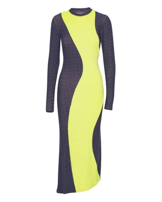 Henrik Vibskov Blue Colour-Block Midi Dress