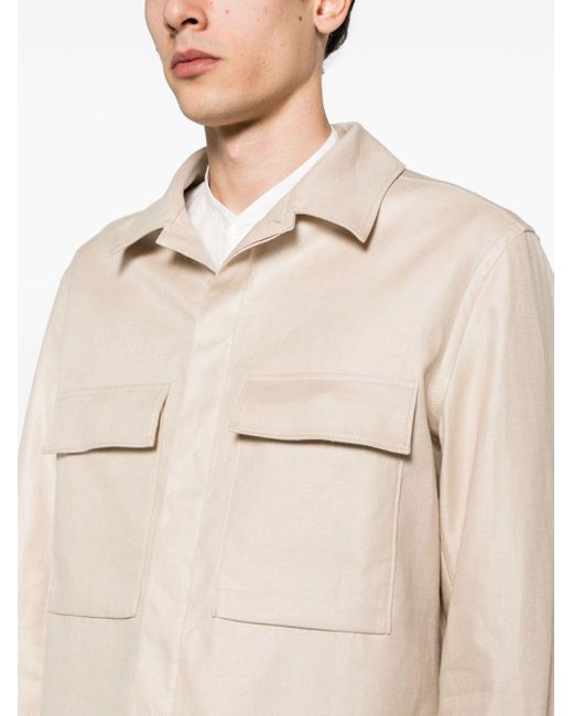 Camisa con bolsillos en el pecho Zegna de hombre de color Natural