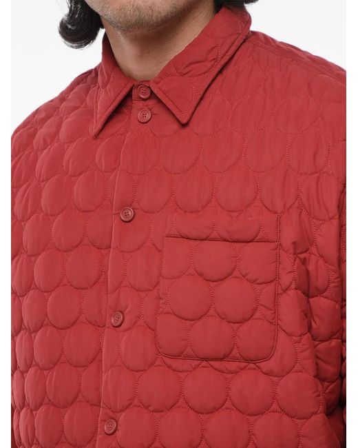 Off-White c/o Virgil Abloh Red Quilted Logo-Patch Jacket for men