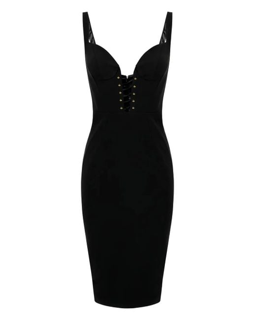 Vestido corto con botones cruzados Elisabetta Franchi de color Black