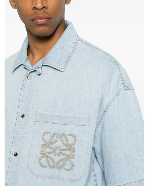 Loewe Blue Short Sleeve Shirt for men
