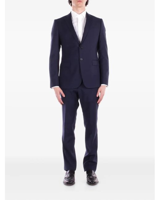 Emporio Armani Einreihiger Anzug aus Schurwolle in Blue für Herren