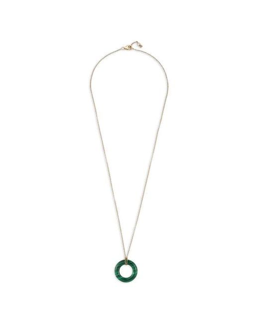 Mateo White Donut Diamond And Malachite Necklace