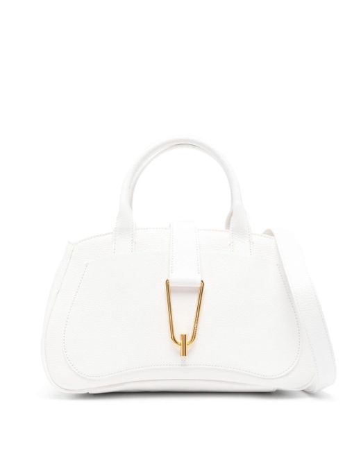 Coccinelle White Himma Leather Tote Bag