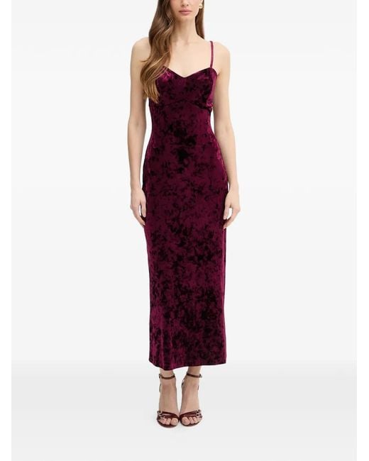 Guess Red Velvet Slip Maxi Dress