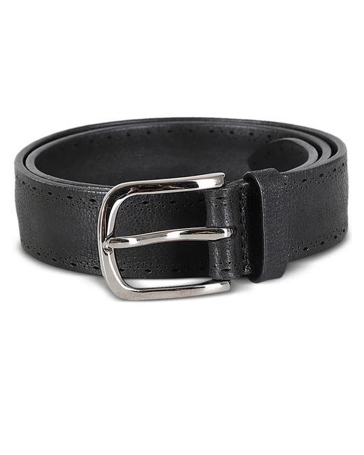 Orciani Black Buckled Leather Belt for men