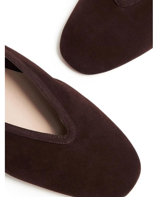 Le Monde Beryl Brown Luna Suede Ballerina Shoes