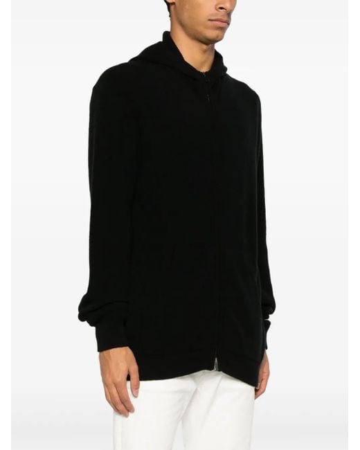 Roberto Collina Black Fine-Ribbed Bomber Jacket for men