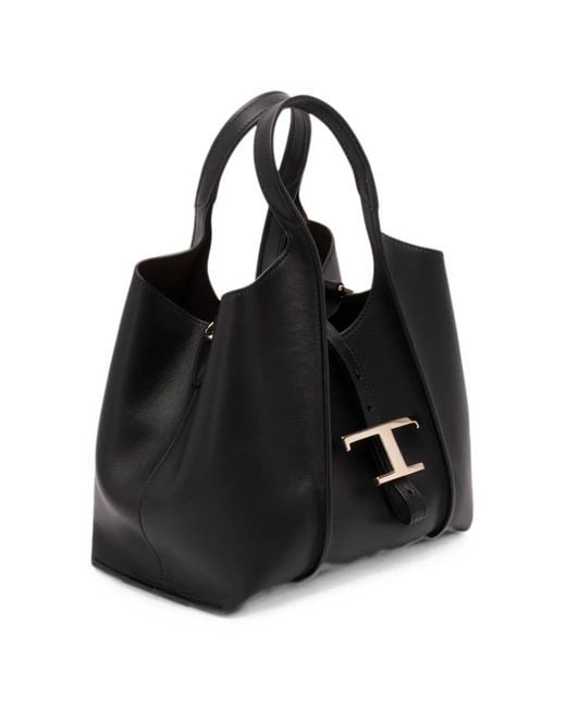 Tod's Black T Timeless Leather Shoulder Bag
