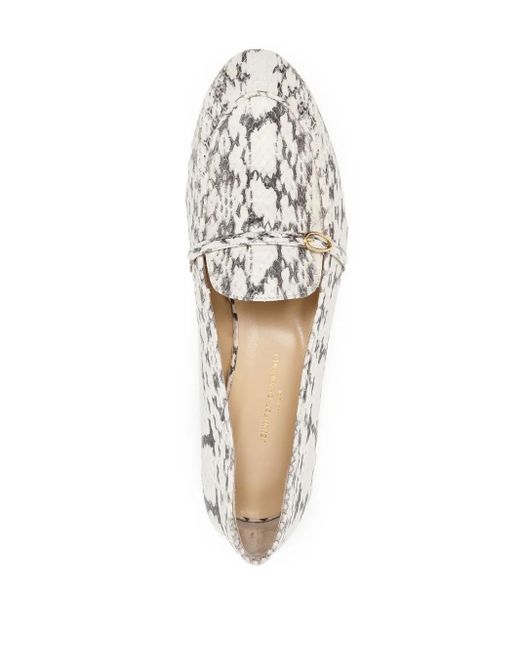JENNIFER CHAMANDI White Snakeskin Print Loafers