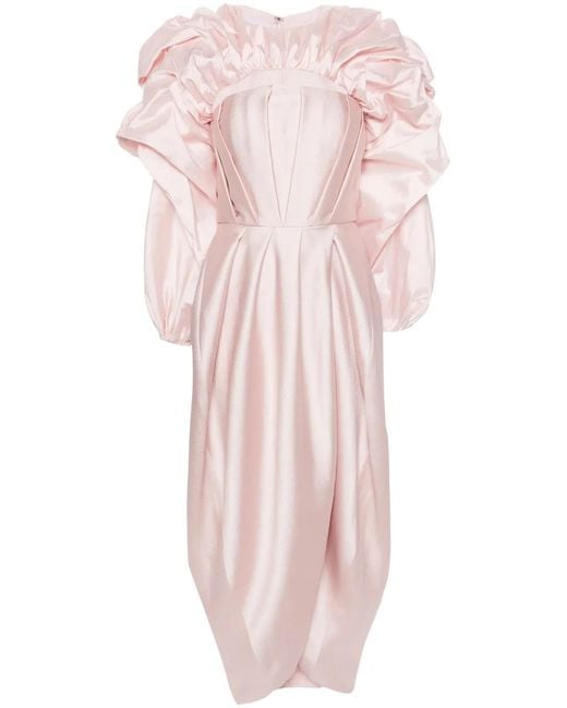 Gaby Charbachy Pink Detachable-Layer Tulip Gown