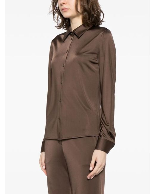 Helmut Lang Brown Button-Up Shirt