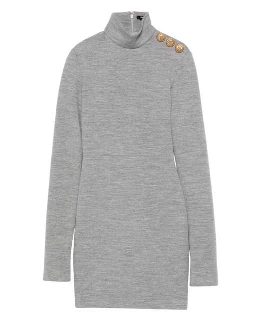 Balmain ハイネック ドレス Gray