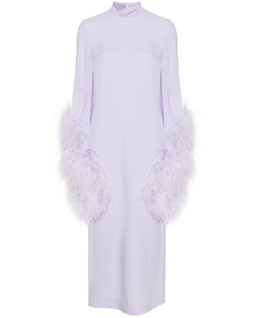 ‎Taller Marmo Purple Del Rio Kleid mit Federbesatz