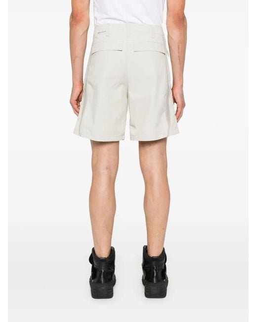 HELIOT EMIL White Panelled Mesh Insert Shorts for men
