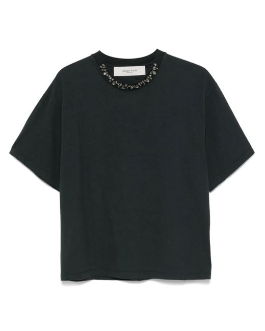 Golden Goose Deluxe Brand T-Shirt Verfraaid Met Kristallen in het Black