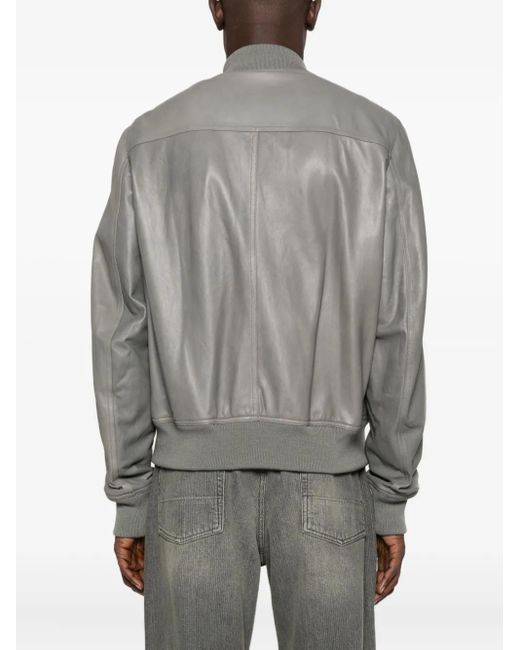 Rick Owens Gray Bauhaus Flight Leather Jacket for men