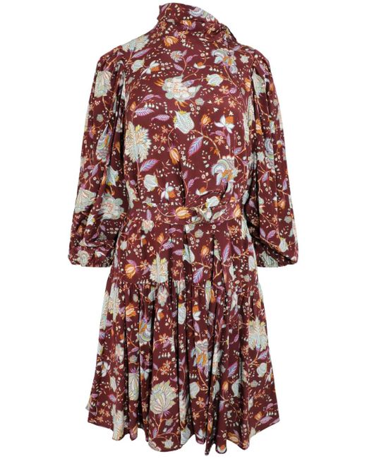Vestido corto con estampado floral Ulla Johnson de color Red