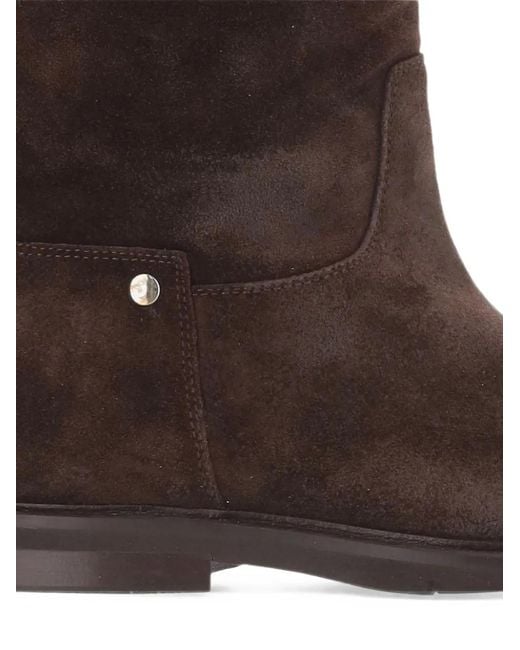 Poeve Brown Eve Suede Rear-Zip Boots