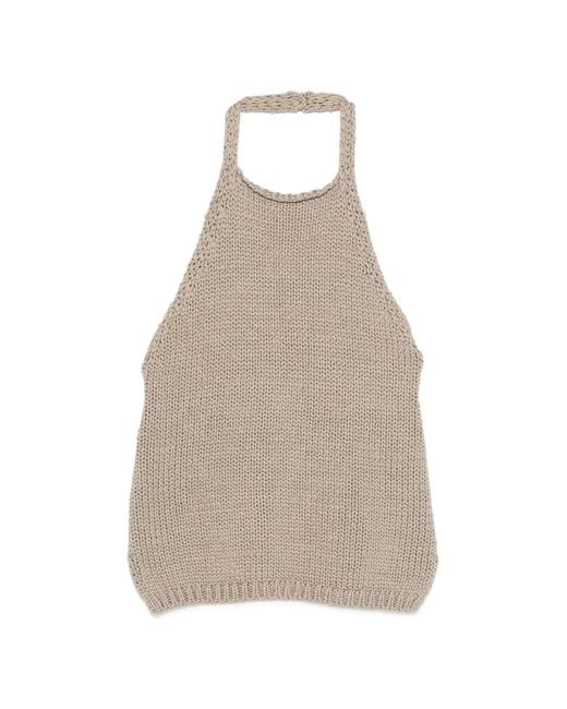 Rohe Natural Chunky-Knit Halter Top