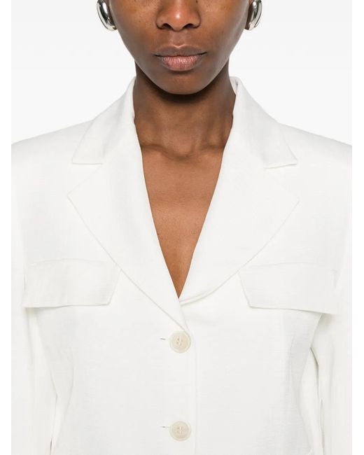 P.A.R.O.S.H. White Patch-Pocket Jacket