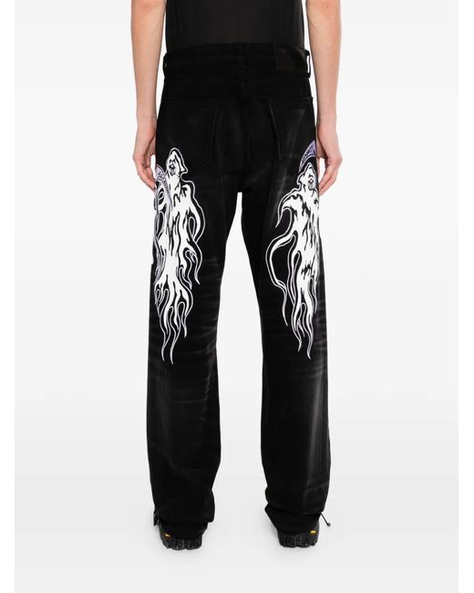 Warren Lotas Black Faded-Effect Jeans for men