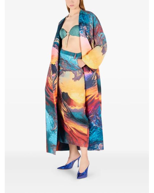 Roberto Cavalli Green Rope-Detailing Top