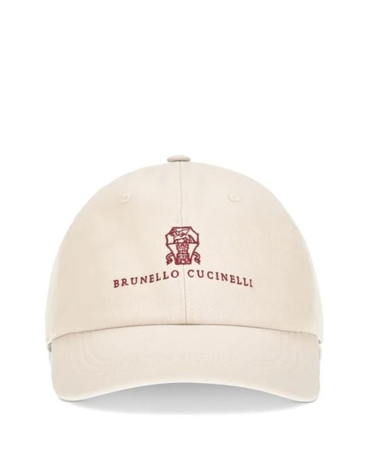 Brunello Cucinelli Natural Logo-Embroidered Cotton Baseball Cap for men