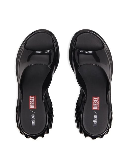 DIESEL White X Melissa Platform Wave Sandals