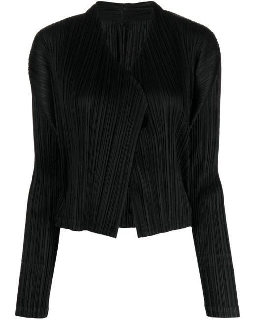 Cardigan plissé December Pleats Please Issey Miyake en coloris Black