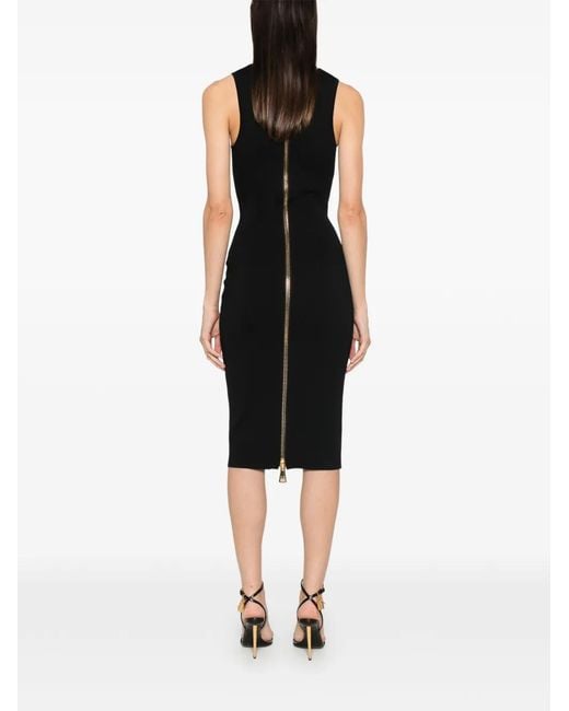 Elisabetta Franchi Black Cut-Out Rear-Zip Dress