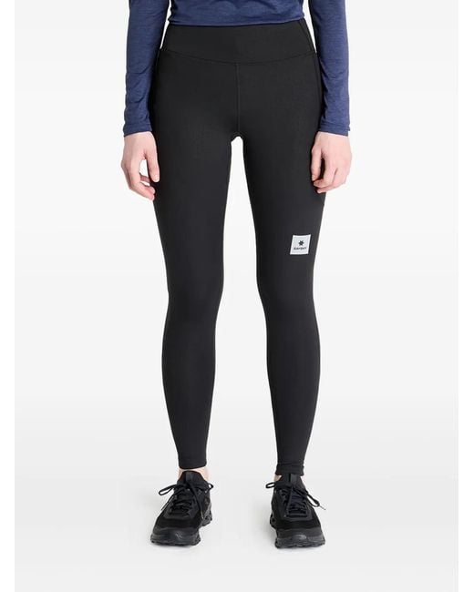 Saysky Black Logo-Patch Leggings