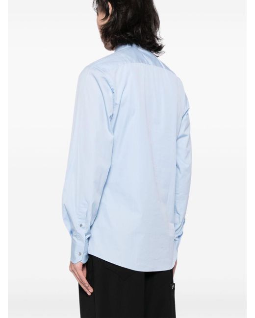 Chemise en coton à col italien Gucci pour homme en coloris Blue
