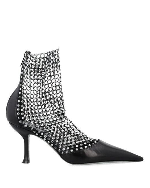 Rene Caovilla ビジュートリム ソックスブーツ Black