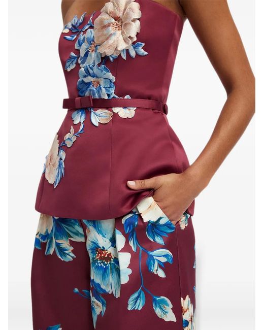 LEO LIN White Elisha Floral-Print Trousers