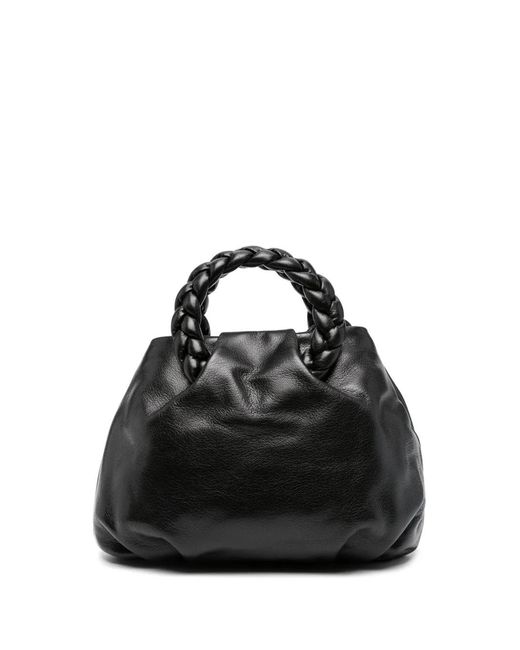 Hereu Black Bombon Medium Leather Handbag