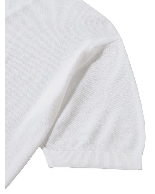Fortela White Rothpique Cotton Polo Shirt for men