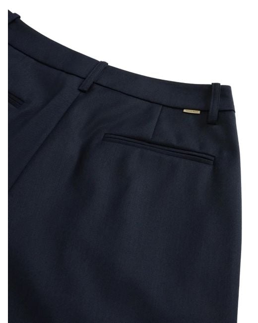 Woolrich Blue Pleated Straight Trousers