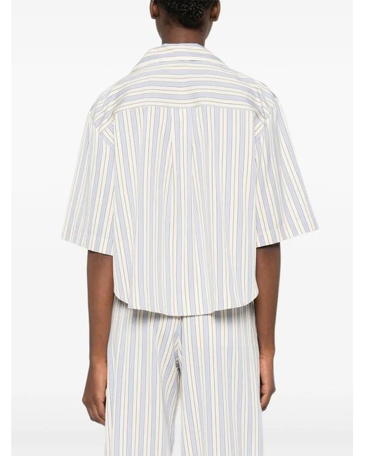 Forte_forte Gestreept Blouse in het White