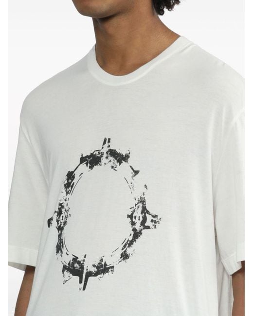 T-shirt à imprimé abstrait Julius pour homme en coloris White