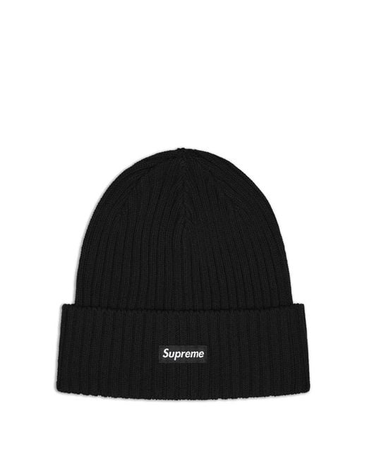 Supreme Black Overdyed Beanie Hat for men