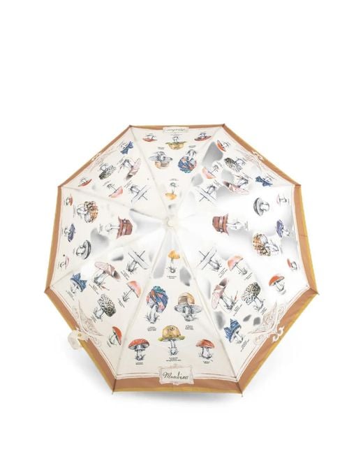 Moschino Natural Mushroom-Print Folding Umbrella