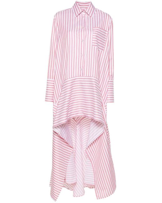 Viktor & Rolf Violant Asymmetrische Maxi-blousejurk in het Pink