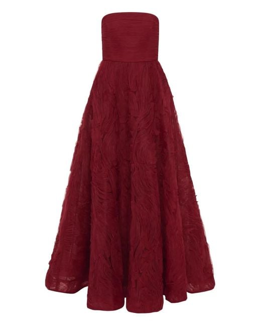 Rebecca Vallance Red Willow Strapless Ruffled Gown
