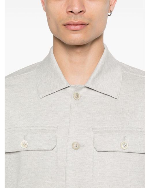 Giacca-camicia con effetto mélange di Eleventy in White da Uomo