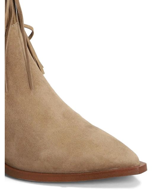 Marc Ellis Brown Fringed Studded Ankle Boots
