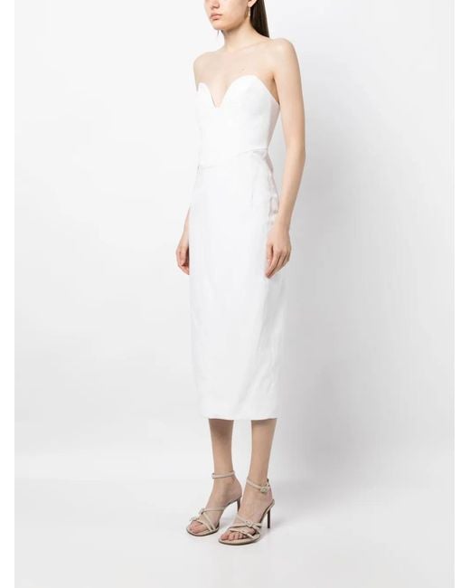 Mara Hoffman White Isla Strapless Midi Dress
