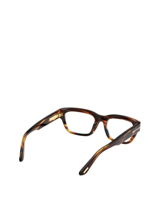 Tom Ford Brown Brille Mit Eckigem Gestell